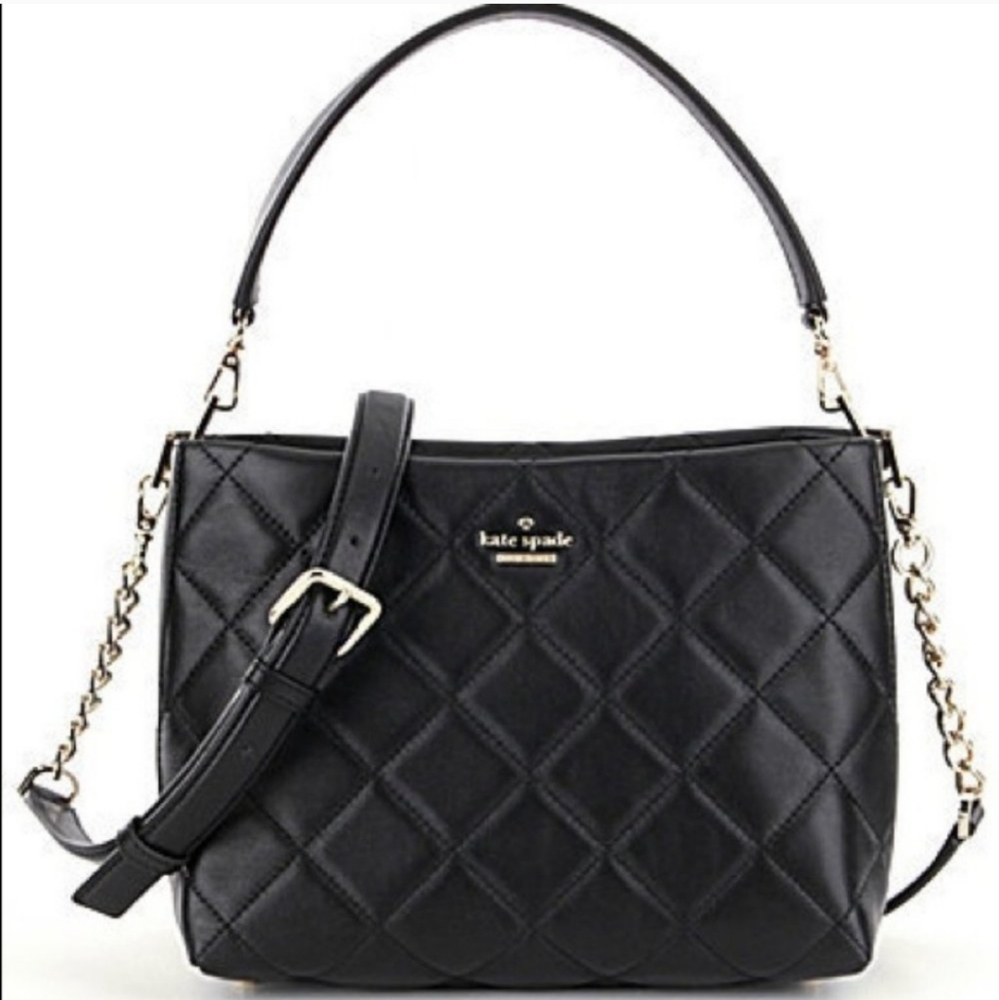 KATE SPADE Black Quilted Leather NY Emerson Lane Small Ryley Shoulder Bag